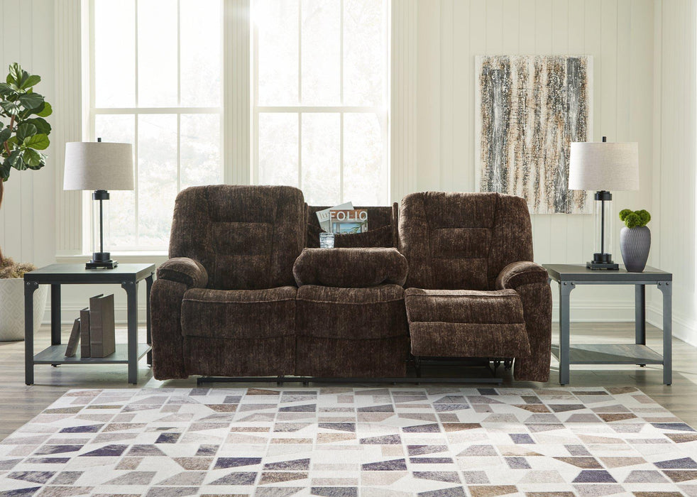 Soundwave Reclining Sofa with Drop Down Table - Premium Sofa from Ashley Furniture - Just $855.87! Shop now at Furniture Wholesale Plus  We are the best furniture store in Nashville, Hendersonville, Goodlettsville, Madison, Antioch, Mount Juliet, Lebanon, Gallatin, Springfield, Murfreesboro, Franklin, Brentwood