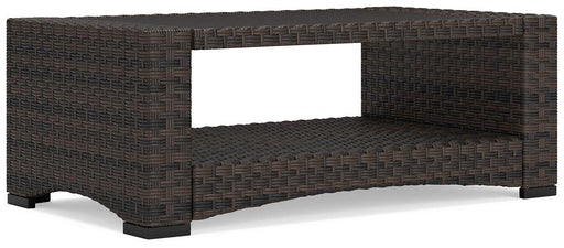 Windglow Outdoor Coffee Table - Premium Outdoor Cocktail Table from Ashley Furniture - Just $280.92! Shop now at Furniture Wholesale Plus  We are the best furniture store in Nashville, Hendersonville, Goodlettsville, Madison, Antioch, Mount Juliet, Lebanon, Gallatin, Springfield, Murfreesboro, Franklin, Brentwood