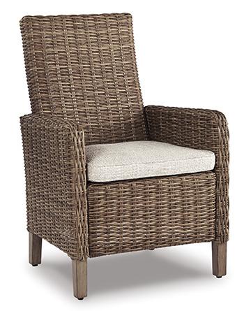 Beachcroft Outdoor Arm Chair with Cushion (Set of 2) - Premium Outdoor Dining Chair from Ashley Furniture - Just $770.66! Shop now at Furniture Wholesale Plus  We are the best furniture store in Nashville, Hendersonville, Goodlettsville, Madison, Antioch, Mount Juliet, Lebanon, Gallatin, Springfield, Murfreesboro, Franklin, Brentwood