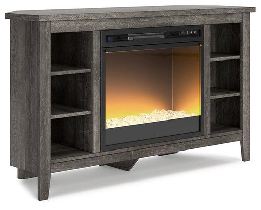 Arlenbry Corner TV Stand with Electric Fireplace - Premium TV Stand from Ashley Furniture - Just $452.03! Shop now at Furniture Wholesale Plus  We are the best furniture store in Nashville, Hendersonville, Goodlettsville, Madison, Antioch, Mount Juliet, Lebanon, Gallatin, Springfield, Murfreesboro, Franklin, Brentwood