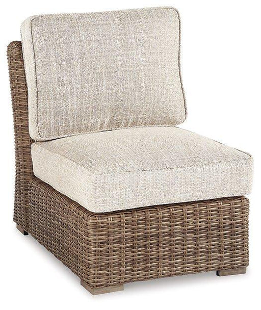 Beachcroft Armless Chair with Cushion - Premium Outdoor Seating from Ashley Furniture - Just $448.88! Shop now at Furniture Wholesale Plus  We are the best furniture store in Nashville, Hendersonville, Goodlettsville, Madison, Antioch, Mount Juliet, Lebanon, Gallatin, Springfield, Murfreesboro, Franklin, Brentwood