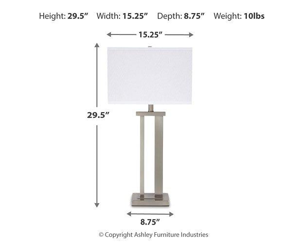 Aniela Table Lamp (Set of 2) - Premium Table Lamp Pair from Ashley Furniture - Just $107.91! Shop now at Furniture Wholesale Plus  We are the best furniture store in Nashville, Hendersonville, Goodlettsville, Madison, Antioch, Mount Juliet, Lebanon, Gallatin, Springfield, Murfreesboro, Franklin, Brentwood