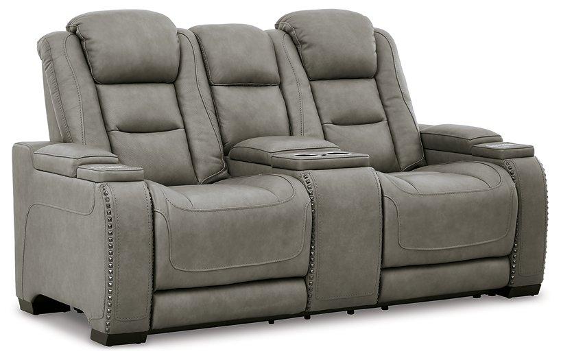 The Man-Den Power Reclining Loveseat with Console - Premium Loveseat from Ashley Furniture - Just $2152.97! Shop now at Furniture Wholesale Plus  We are the best furniture store in Nashville, Hendersonville, Goodlettsville, Madison, Antioch, Mount Juliet, Lebanon, Gallatin, Springfield, Murfreesboro, Franklin, Brentwood