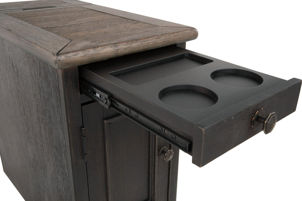 Tyler Creek Chairside End Table with USB Ports & Outlets - Premium End Table from Ashley Furniture - Just $226.19! Shop now at Furniture Wholesale Plus  We are the best furniture store in Nashville, Hendersonville, Goodlettsville, Madison, Antioch, Mount Juliet, Lebanon, Gallatin, Springfield, Murfreesboro, Franklin, Brentwood