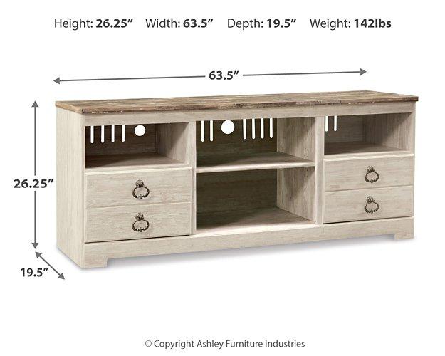 Willowton 64" TV Stand - Premium Entertainment Center from Ashley Furniture - Just $323.80! Shop now at Furniture Wholesale Plus  We are the best furniture store in Nashville, Hendersonville, Goodlettsville, Madison, Antioch, Mount Juliet, Lebanon, Gallatin, Springfield, Murfreesboro, Franklin, Brentwood