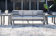 Amora Outdoor Sofa with Cushion - Premium Outdoor Seating from Ashley Furniture - Just $954.74! Shop now at Furniture Wholesale Plus  We are the best furniture store in Nashville, Hendersonville, Goodlettsville, Madison, Antioch, Mount Juliet, Lebanon, Gallatin, Springfield, Murfreesboro, Franklin, Brentwood