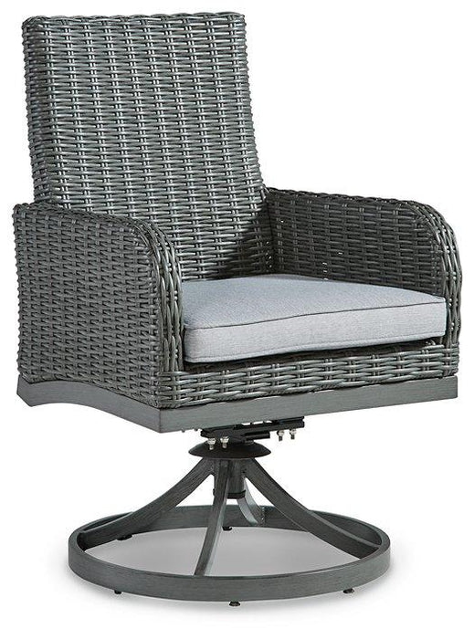 Elite Park Swivel Chair with Cushion (Set of 2) - Premium Outdoor Dining Chair from Ashley Furniture - Just $579.20! Shop now at Furniture Wholesale Plus  We are the best furniture store in Nashville, Hendersonville, Goodlettsville, Madison, Antioch, Mount Juliet, Lebanon, Gallatin, Springfield, Murfreesboro, Franklin, Brentwood