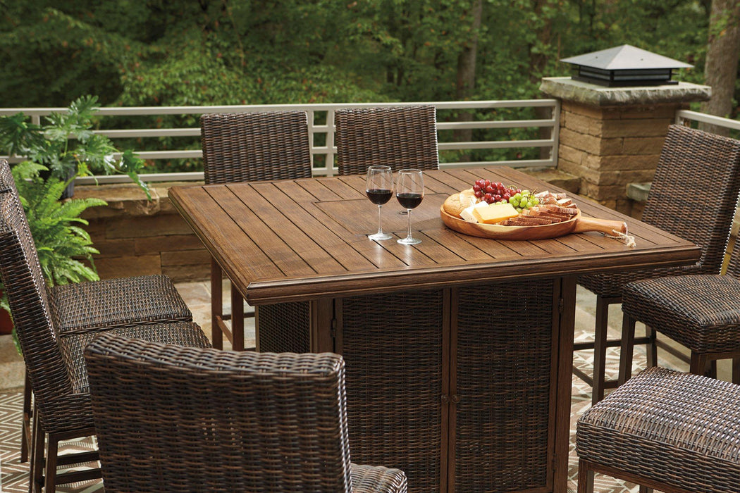 Paradise Trail Outdoor Bar Table Set - Premium Outdoor Seating Set from Ashley Furniture - Just $2872.91! Shop now at Furniture Wholesale Plus  We are the best furniture store in Nashville, Hendersonville, Goodlettsville, Madison, Antioch, Mount Juliet, Lebanon, Gallatin, Springfield, Murfreesboro, Franklin, Brentwood