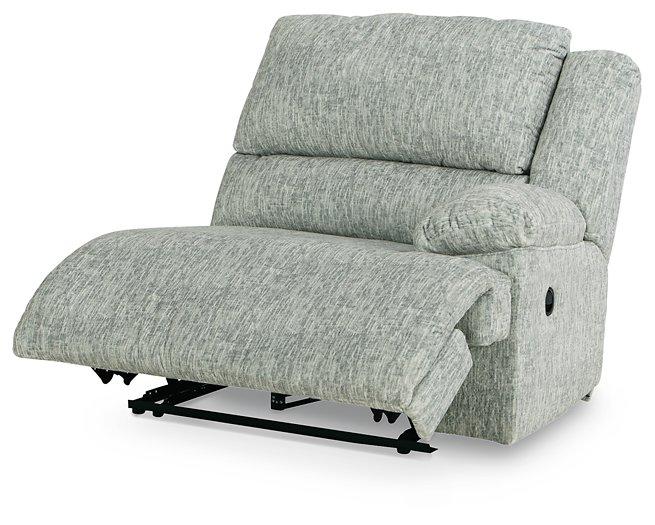 McClelland Reclining Sectional Loveseat with Console - Premium Sectional from Ashley Furniture - Just $1288.40! Shop now at Furniture Wholesale Plus  We are the best furniture store in Nashville, Hendersonville, Goodlettsville, Madison, Antioch, Mount Juliet, Lebanon, Gallatin, Springfield, Murfreesboro, Franklin, Brentwood