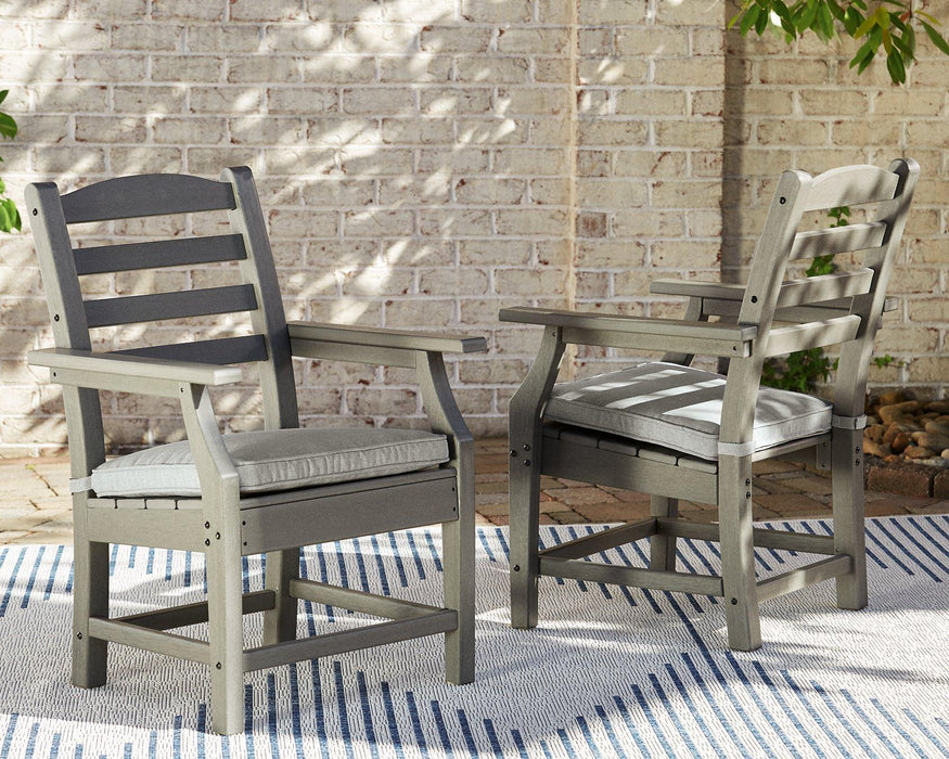 Visola Arm Chair with Cushion (Set of 2) - Premium Outdoor Dining Chair from Ashley Furniture - Just $518.86! Shop now at Furniture Wholesale Plus  We are the best furniture store in Nashville, Hendersonville, Goodlettsville, Madison, Antioch, Mount Juliet, Lebanon, Gallatin, Springfield, Murfreesboro, Franklin, Brentwood