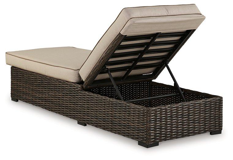 Coastline Bay Outdoor Chaise Lounge with Cushion - Premium Outdoor Seating from Ashley Furniture - Just $575.99! Shop now at Furniture Wholesale Plus  We are the best furniture store in Nashville, Hendersonville, Goodlettsville, Madison, Antioch, Mount Juliet, Lebanon, Gallatin, Springfield, Murfreesboro, Franklin, Brentwood