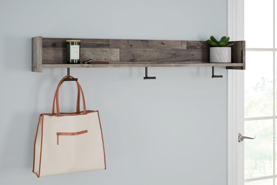 Neilsville Wall Mounted Coat Rack with Shelf - Premium EA Furniture from Ashley Furniture - Just $44.81! Shop now at Furniture Wholesale Plus  We are the best furniture store in Nashville, Hendersonville, Goodlettsville, Madison, Antioch, Mount Juliet, Lebanon, Gallatin, Springfield, Murfreesboro, Franklin, Brentwood