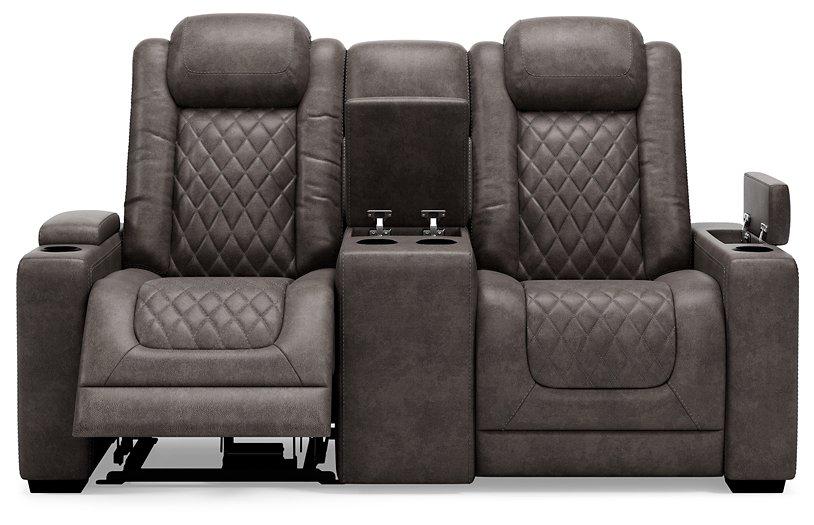 HyllMont Power Reclining Loveseat with Console - Premium Loveseat from Ashley Furniture - Just $1333.82! Shop now at Furniture Wholesale Plus  We are the best furniture store in Nashville, Hendersonville, Goodlettsville, Madison, Antioch, Mount Juliet, Lebanon, Gallatin, Springfield, Murfreesboro, Franklin, Brentwood