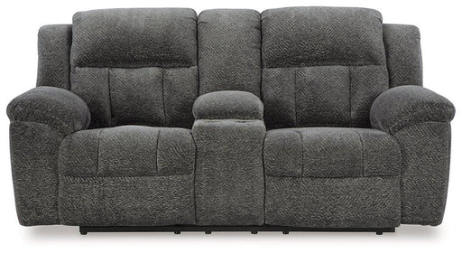 Frohn Reclining Loveseat with Console - Premium Loveseat from Ashley Furniture - Just $643.55! Shop now at Furniture Wholesale Plus  We are the best furniture store in Nashville, Hendersonville, Goodlettsville, Madison, Antioch, Mount Juliet, Lebanon, Gallatin, Springfield, Murfreesboro, Franklin, Brentwood