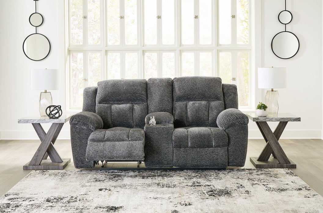 Frohn Reclining Loveseat with Console - Premium Loveseat from Ashley Furniture - Just $643.55! Shop now at Furniture Wholesale Plus  We are the best furniture store in Nashville, Hendersonville, Goodlettsville, Madison, Antioch, Mount Juliet, Lebanon, Gallatin, Springfield, Murfreesboro, Franklin, Brentwood