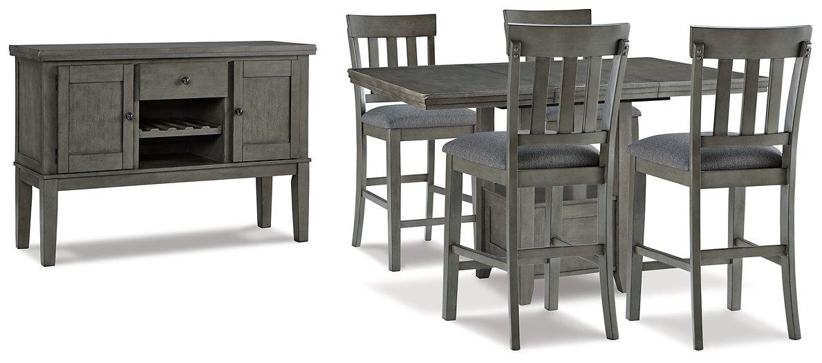 Hallanden Counter Height Dining Room Set - Premium Barstool Set from Ashley Furniture - Just $1454.03! Shop now at Furniture Wholesale Plus  We are the best furniture store in Nashville, Hendersonville, Goodlettsville, Madison, Antioch, Mount Juliet, Lebanon, Gallatin, Springfield, Murfreesboro, Franklin, Brentwood