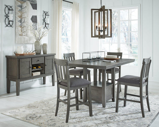 Hallanden Counter Height Dining Room Set - Premium Barstool Set from Ashley Furniture - Just $1454.03! Shop now at Furniture Wholesale Plus  We are the best furniture store in Nashville, Hendersonville, Goodlettsville, Madison, Antioch, Mount Juliet, Lebanon, Gallatin, Springfield, Murfreesboro, Franklin, Brentwood