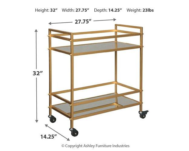 Kailman Bar Cart - Premium Bar Cart from Ashley Furniture - Just $162.64! Shop now at Furniture Wholesale Plus  We are the best furniture store in Nashville, Hendersonville, Goodlettsville, Madison, Antioch, Mount Juliet, Lebanon, Gallatin, Springfield, Murfreesboro, Franklin, Brentwood