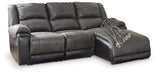 Nantahala 3-Piece Reclining Sectional with Chaise - Premium Sectional from Ashley Furniture - Just $1209.43! Shop now at Furniture Wholesale Plus  We are the best furniture store in Nashville, Hendersonville, Goodlettsville, Madison, Antioch, Mount Juliet, Lebanon, Gallatin, Springfield, Murfreesboro, Franklin, Brentwood