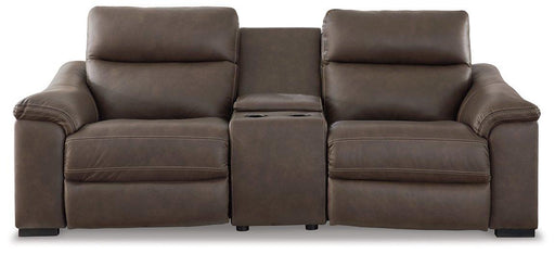 Salvatore 3-Piece Power Reclining Loveseat with Console - Premium Sectional from Ashley Furniture - Just $2146.38! Shop now at Furniture Wholesale Plus  We are the best furniture store in Nashville, Hendersonville, Goodlettsville, Madison, Antioch, Mount Juliet, Lebanon, Gallatin, Springfield, Murfreesboro, Franklin, Brentwood