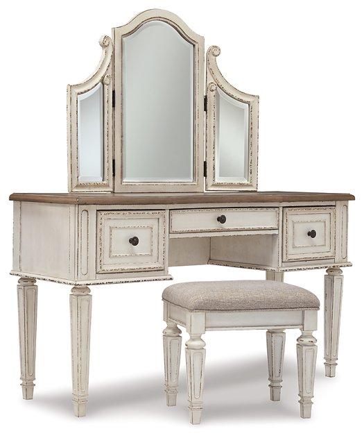 Realyn Vanity and Mirror with Stool - Premium Vanity from Ashley Furniture - Just $538.97! Shop now at Furniture Wholesale Plus  We are the best furniture store in Nashville, Hendersonville, Goodlettsville, Madison, Antioch, Mount Juliet, Lebanon, Gallatin, Springfield, Murfreesboro, Franklin, Brentwood