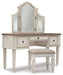 Realyn Vanity and Mirror with Stool - Premium Vanity from Ashley Furniture - Just $538.97! Shop now at Furniture Wholesale Plus  We are the best furniture store in Nashville, Hendersonville, Goodlettsville, Madison, Antioch, Mount Juliet, Lebanon, Gallatin, Springfield, Murfreesboro, Franklin, Brentwood