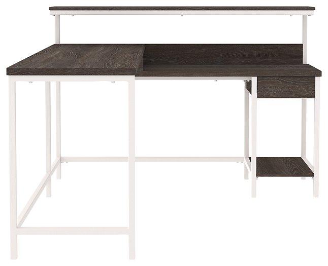 Dorrinson Home Office L-Desk with Storage - Premium Desk from Ashley Furniture - Just $317.24! Shop now at Furniture Wholesale Plus  We are the best furniture store in Nashville, Hendersonville, Goodlettsville, Madison, Antioch, Mount Juliet, Lebanon, Gallatin, Springfield, Murfreesboro, Franklin, Brentwood