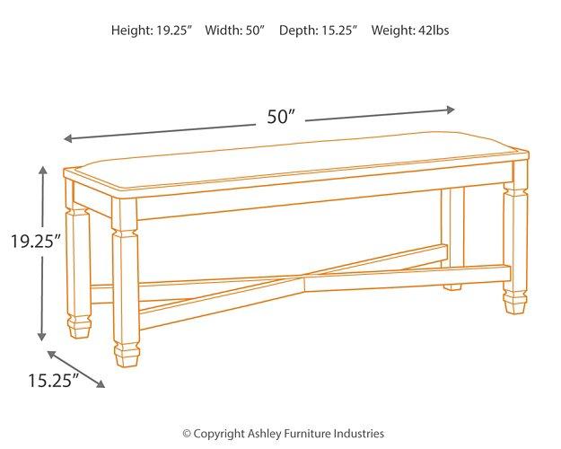 Tyler Creek Dining Bench - Premium Bench from Ashley Furniture - Just $187.04! Shop now at Furniture Wholesale Plus  We are the best furniture store in Nashville, Hendersonville, Goodlettsville, Madison, Antioch, Mount Juliet, Lebanon, Gallatin, Springfield, Murfreesboro, Franklin, Brentwood