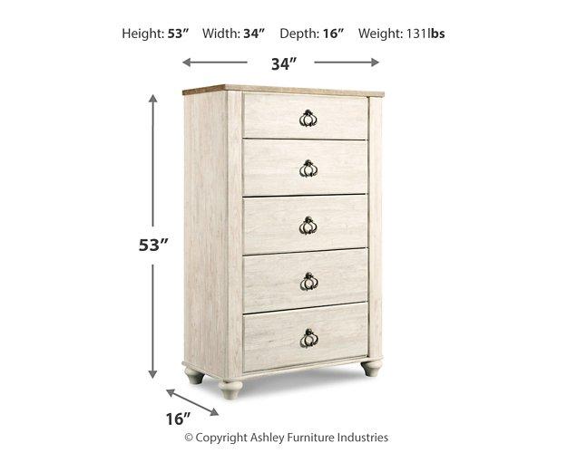 Willowton Chest of Drawers - Premium Chest from Ashley Furniture - Just $345.91! Shop now at Furniture Wholesale Plus  We are the best furniture store in Nashville, Hendersonville, Goodlettsville, Madison, Antioch, Mount Juliet, Lebanon, Gallatin, Springfield, Murfreesboro, Franklin, Brentwood