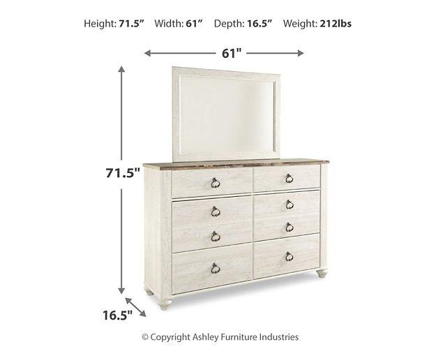 Willowton Dresser and Mirror - Premium Dresser & Mirror from Ashley Furniture - Just $488.71! Shop now at Furniture Wholesale Plus  We are the best furniture store in Nashville, Hendersonville, Goodlettsville, Madison, Antioch, Mount Juliet, Lebanon, Gallatin, Springfield, Murfreesboro, Franklin, Brentwood