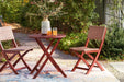 Safari Peak Outdoor Table and Chairs (Set of 3) - Premium Outdoor Dining Table from Ashley Furniture - Just $249.38! Shop now at Furniture Wholesale Plus  We are the best furniture store in Nashville, Hendersonville, Goodlettsville, Madison, Antioch, Mount Juliet, Lebanon, Gallatin, Springfield, Murfreesboro, Franklin, Brentwood