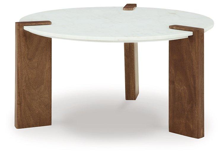 Isanti Coffee Table - Premium Cocktail Table from Ashley Furniture - Just $243.84! Shop now at Furniture Wholesale Plus  We are the best furniture store in Nashville, Hendersonville, Goodlettsville, Madison, Antioch, Mount Juliet, Lebanon, Gallatin, Springfield, Murfreesboro, Franklin, Brentwood