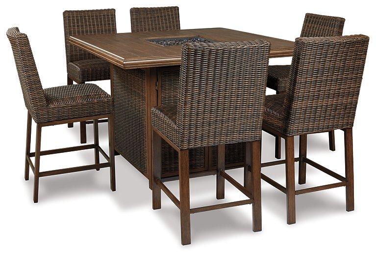 Paradise Trail Outdoor Counter Height Dining Table with 4 Barstools - Premium Outdoor Barstool from Ashley Furniture - Just $2333.93! Shop now at Furniture Wholesale Plus  We are the best furniture store in Nashville, Hendersonville, Goodlettsville, Madison, Antioch, Mount Juliet, Lebanon, Gallatin, Springfield, Murfreesboro, Franklin, Brentwood