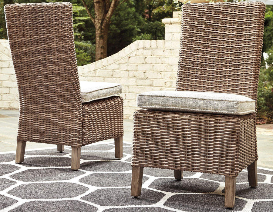 Beachcroft Side Chair with Cushion (Set of 2) - Premium Outdoor Dining Chair from Ashley Furniture - Just $624.13! Shop now at Furniture Wholesale Plus  We are the best furniture store in Nashville, Hendersonville, Goodlettsville, Madison, Antioch, Mount Juliet, Lebanon, Gallatin, Springfield, Murfreesboro, Franklin, Brentwood