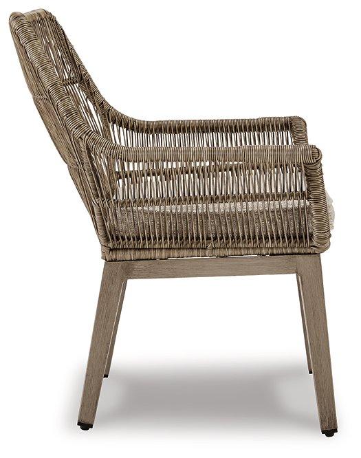 Beach Front Arm Chair with Cushion (Set of 2) - Premium Outdoor Dining Chair from Ashley Furniture - Just $611.37! Shop now at Furniture Wholesale Plus  We are the best furniture store in Nashville, Hendersonville, Goodlettsville, Madison, Antioch, Mount Juliet, Lebanon, Gallatin, Springfield, Murfreesboro, Franklin, Brentwood