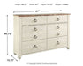 Willowton Dresser and Mirror - Premium Dresser and Mirror from Ashley Furniture - Just $482.66! Shop now at Furniture Wholesale Plus  We are the best furniture store in Nashville, Hendersonville, Goodlettsville, Madison, Antioch, Mount Juliet, Lebanon, Gallatin, Springfield, Murfreesboro, Franklin, Brentwood