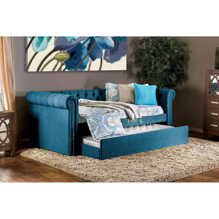 LEANNA Dark Teal Daybed w/ Trundle, Teal - Premium Daybed w/ Trundle from FOA East - Just $984.75! Shop now at Furniture Wholesale Plus  We are the best furniture store in Nashville, Hendersonville, Goodlettsville, Madison, Antioch, Mount Juliet, Lebanon, Gallatin, Springfield, Murfreesboro, Franklin, Brentwood