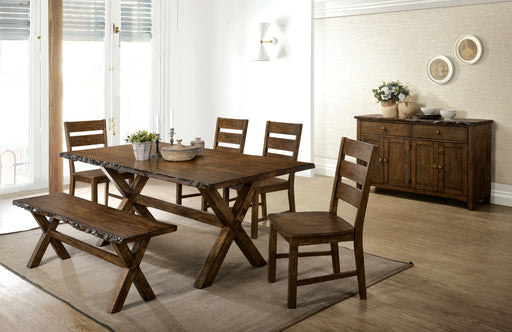 Woodworth Walnut 6 Pc. Dining Table Set w/ Bench - Premium Dining Room Set from FOA East - Just $1361.10! Shop now at Furniture Wholesale Plus  We are the best furniture store in Nashville, Hendersonville, Goodlettsville, Madison, Antioch, Mount Juliet, Lebanon, Gallatin, Springfield, Murfreesboro, Franklin, Brentwood