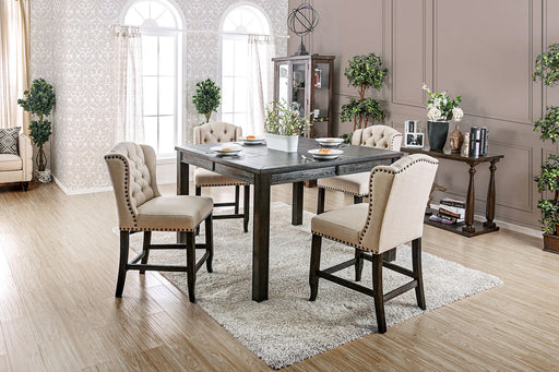 Sania III Antique Black, Ivory 7 Pc. Sq Counter Ht. Table Set - Premium Dining Room Set from FOA East - Just $1546.35! Shop now at Furniture Wholesale Plus  We are the best furniture store in Nashville, Hendersonville, Goodlettsville, Madison, Antioch, Mount Juliet, Lebanon, Gallatin, Springfield, Murfreesboro, Franklin, Brentwood
