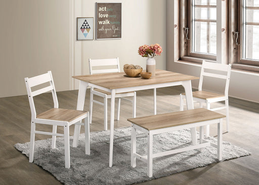 DEBBIE 5 Pc. Dining Table Set w/ Bench - Premium Dining Room Set from FOA East - Just $304.20! Shop now at Furniture Wholesale Plus  We are the best furniture store in Nashville, Hendersonville, Goodlettsville, Madison, Antioch, Mount Juliet, Lebanon, Gallatin, Springfield, Murfreesboro, Franklin, Brentwood