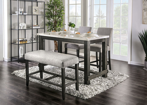 BRULE 4 Pc. Counter Ht. Dining Table Set W/ Bench - Premium Dining Room Set from FOA East - Just $1144.65! Shop now at Furniture Wholesale Plus  We are the best furniture store in Nashville, Hendersonville, Goodlettsville, Madison, Antioch, Mount Juliet, Lebanon, Gallatin, Springfield, Murfreesboro, Franklin, Brentwood