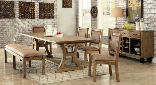Gianna Rustic Oak 7 Pc. Dining Table Set - Premium Dining Room Set from FOA East - Just $2531.10! Shop now at Furniture Wholesale Plus  We are the best furniture store in Nashville, Hendersonville, Goodlettsville, Madison, Antioch, Mount Juliet, Lebanon, Gallatin, Springfield, Murfreesboro, Franklin, Brentwood
