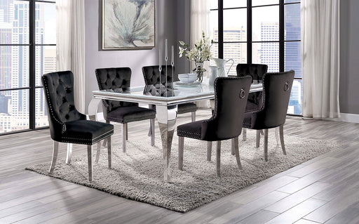 NEUVEVILLE 7 Pc. Dining Table Set, Black Chairs - Premium Dining Room Set from FOA East - Just $2577.90! Shop now at Furniture Wholesale Plus  We are the best furniture store in Nashville, Hendersonville, Goodlettsville, Madison, Antioch, Mount Juliet, Lebanon, Gallatin, Springfield, Murfreesboro, Franklin, Brentwood