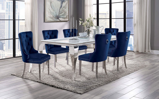 NEUVEVILLE 7 Pc. Dining Table Set, Navy Chairs - Premium Dining Room Set from FOA East - Just $2577.90! Shop now at Furniture Wholesale Plus  We are the best furniture store in Nashville, Hendersonville, Goodlettsville, Madison, Antioch, Mount Juliet, Lebanon, Gallatin, Springfield, Murfreesboro, Franklin, Brentwood