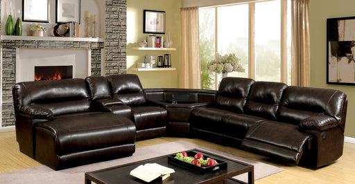 GLASGOW Brown Sectional w/ Wedge Table - Premium Sectional from FOA East - Just $3816.15! Shop now at Furniture Wholesale Plus  We are the best furniture store in Nashville, Hendersonville, Goodlettsville, Madison, Antioch, Mount Juliet, Lebanon, Gallatin, Springfield, Murfreesboro, Franklin, Brentwood