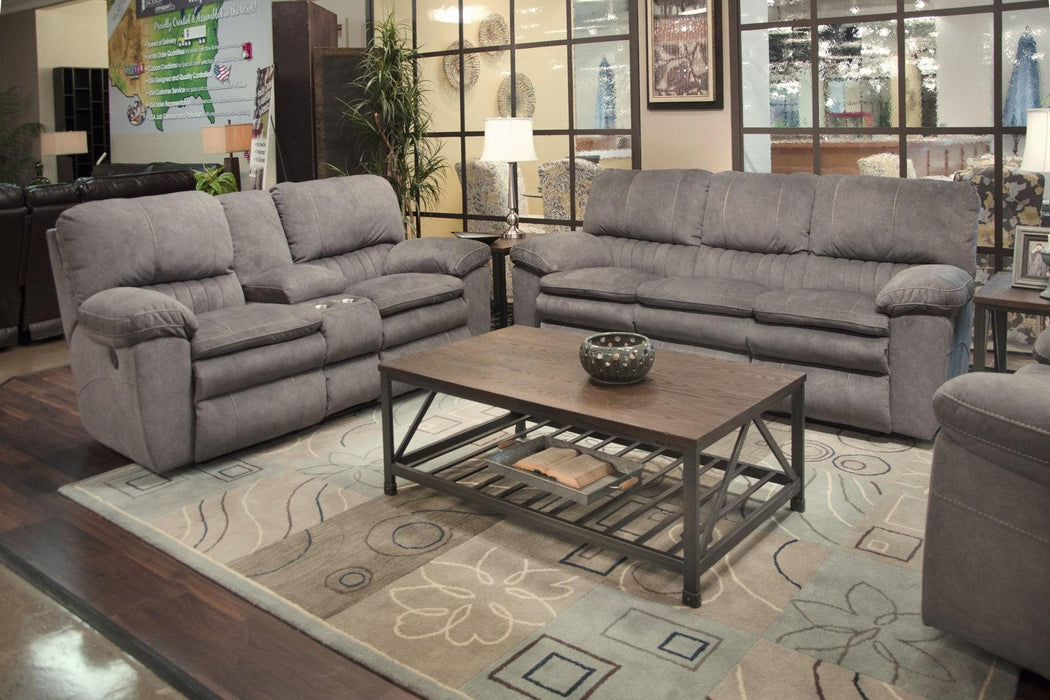 Catnapper Reyes Lay Flat Reclining Console Loveseat w/Storage & Cupholders in Graphite 2409 - Premium Loveseat from Catnapper - Just $945.36! Shop now at Furniture Wholesale Plus  We are the best furniture store in Nashville, Hendersonville, Goodlettsville, Madison, Antioch, Mount Juliet, Lebanon, Gallatin, Springfield, Murfreesboro, Franklin, Brentwood