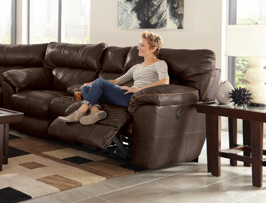 Catnapper Milan Lay Flat Reclining Console Loveseat in Chocolate 4349 - Premium Loveseat from Catnapper - Just $1528.10! Shop now at Furniture Wholesale Plus  We are the best furniture store in Nashville, Hendersonville, Goodlettsville, Madison, Antioch, Mount Juliet, Lebanon, Gallatin, Springfield, Murfreesboro, Franklin, Brentwood