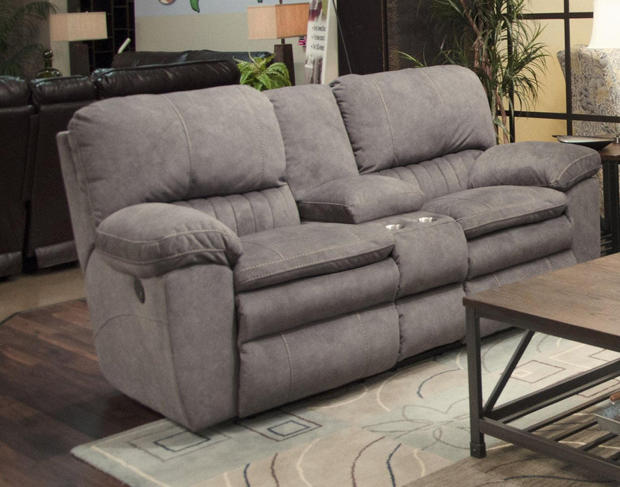 Catnapper Reyes Lay Flat Reclining Console Loveseat w/Storage & Cupholders in Graphite 2409 - Premium Loveseat from Catnapper - Just $945.36! Shop now at Furniture Wholesale Plus  We are the best furniture store in Nashville, Hendersonville, Goodlettsville, Madison, Antioch, Mount Juliet, Lebanon, Gallatin, Springfield, Murfreesboro, Franklin, Brentwood