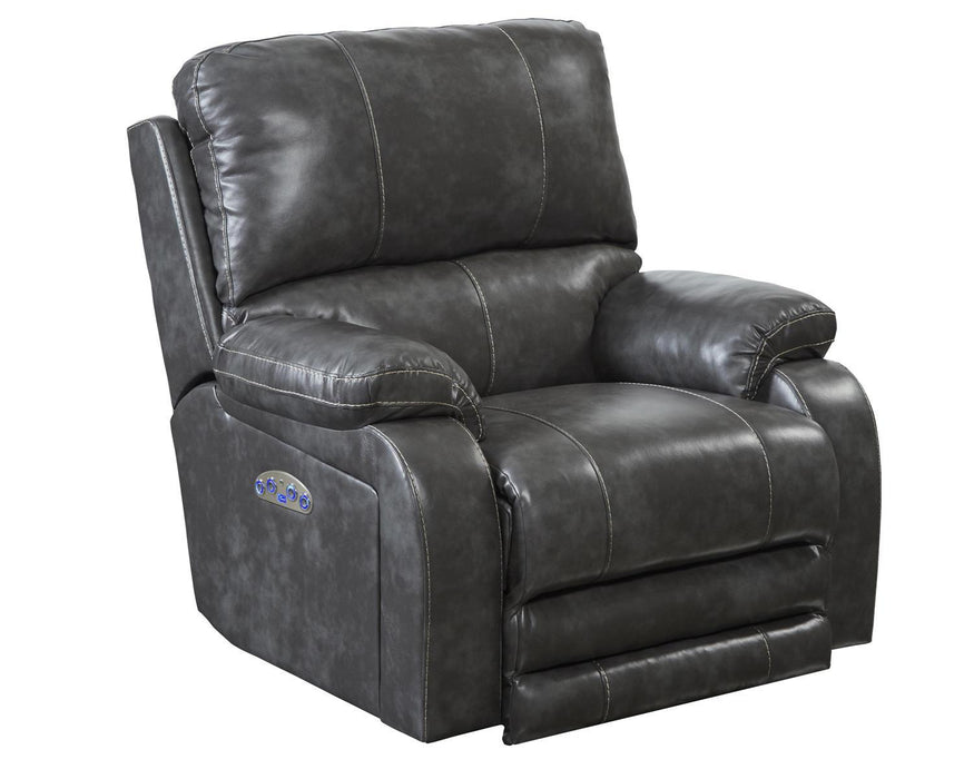 Catnapper Thornton Power Headrest/Power Lay Flat Recliner in Steel - Premium Recliner from Catnapper - Just $932.28! Shop now at Furniture Wholesale Plus  We are the best furniture store in Nashville, Hendersonville, Goodlettsville, Madison, Antioch, Mount Juliet, Lebanon, Gallatin, Springfield, Murfreesboro, Franklin, Brentwood