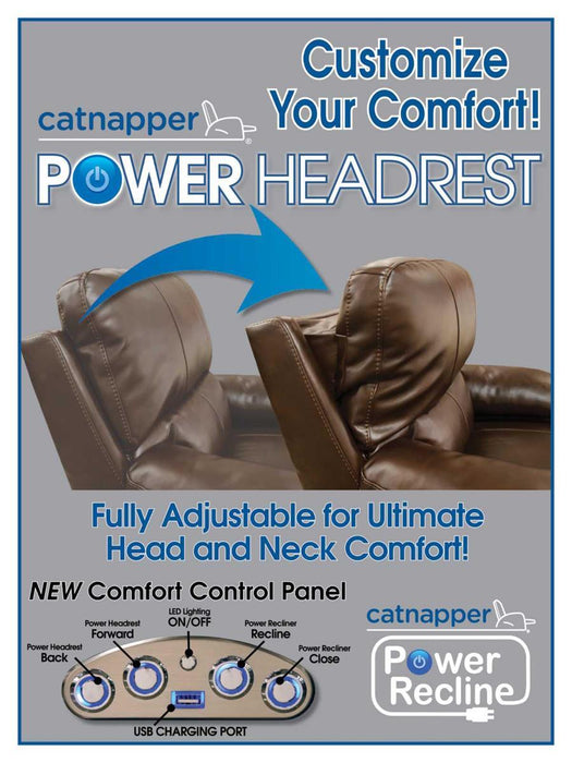 Catnapper Thornton Power Headrest/Power Lay Flat Recliner in Steel - Premium Recliner from Catnapper - Just $932.28! Shop now at Furniture Wholesale Plus  We are the best furniture store in Nashville, Hendersonville, Goodlettsville, Madison, Antioch, Mount Juliet, Lebanon, Gallatin, Springfield, Murfreesboro, Franklin, Brentwood